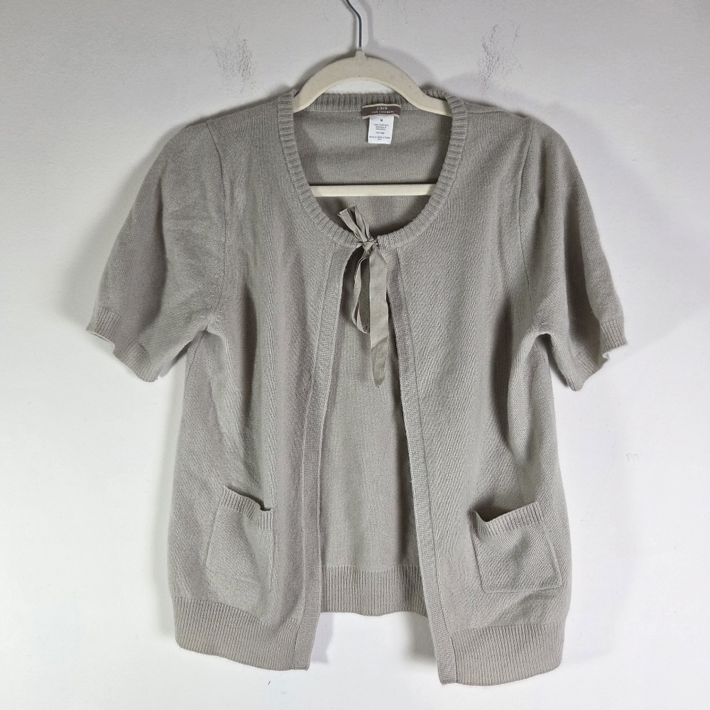 J. Crew Women's Tie Front Cardigan‎ - Beige